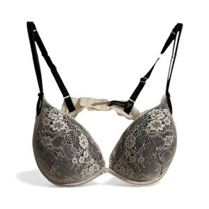 VICTORIA SECRET Sexy Little thing Black and Cream Lace Bra